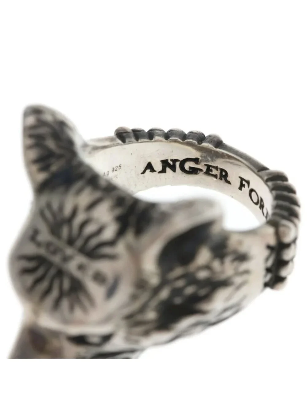 Gucci Anger Forest Wolf Ring Silver